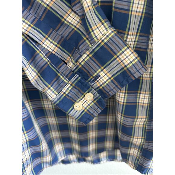 Pendleton Long Sleeve Button up Plaid Shirt Navy/Green 100% cotton Mens XL - Picture 4 of 5